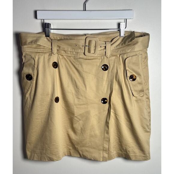 Spartina 449 Women’s Size 16 Danelle Twill Khaki Belted Button Details Skort EUC - Picture 6 of 15